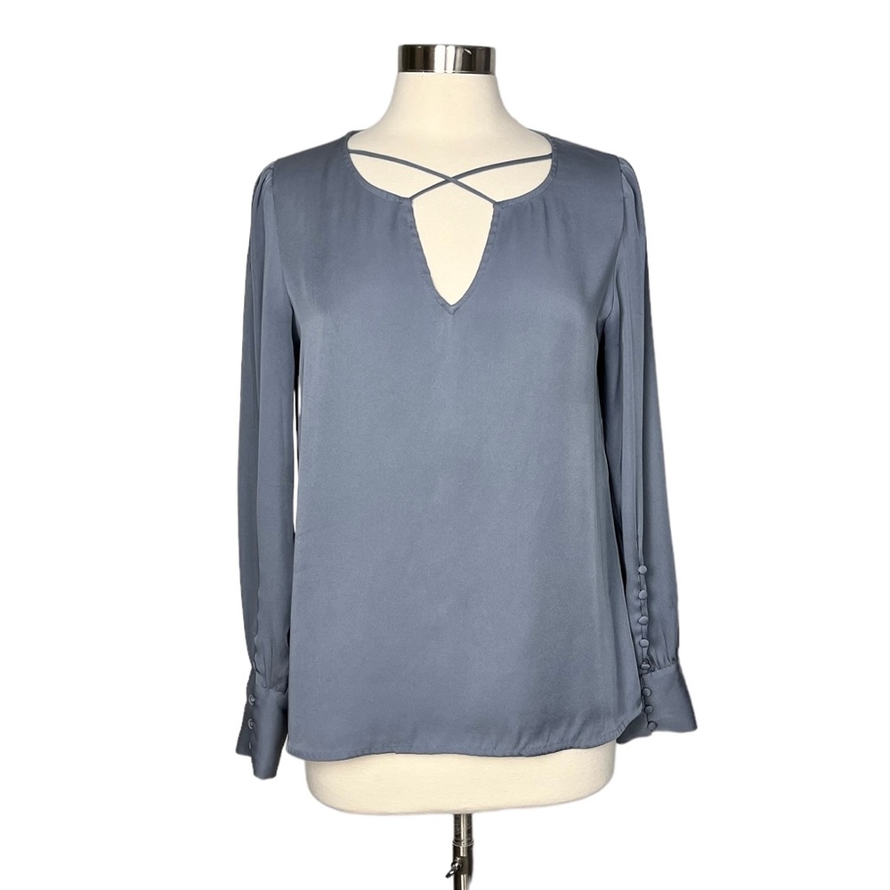 Express Gray Blouse with Multi Button Sleeves